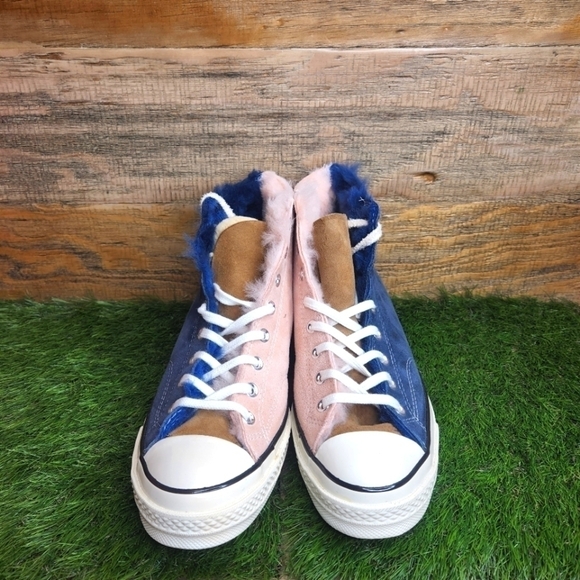 New Converse Tri Panel x Chuck 70 Hi 'Navy Blue/Baby Pink' 166319C - Picture 6 of 12